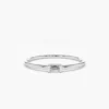 925 silver ring with a single central baguette-cut stone