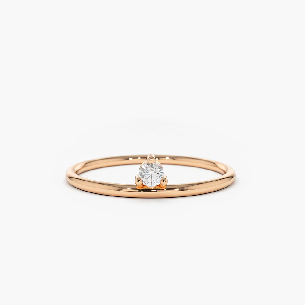 925 Silver Single Floating Diamond Ring