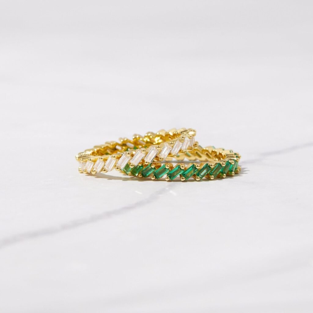 925 Silver Slanted Baguette Ring