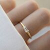 Baguette ring with premium CZ diamond stone setting