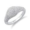 925 Silver Small Domed Pave Signet Ring - Image 2
