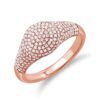 925 Silver Small Domed Pave Signet Ring - Image 3