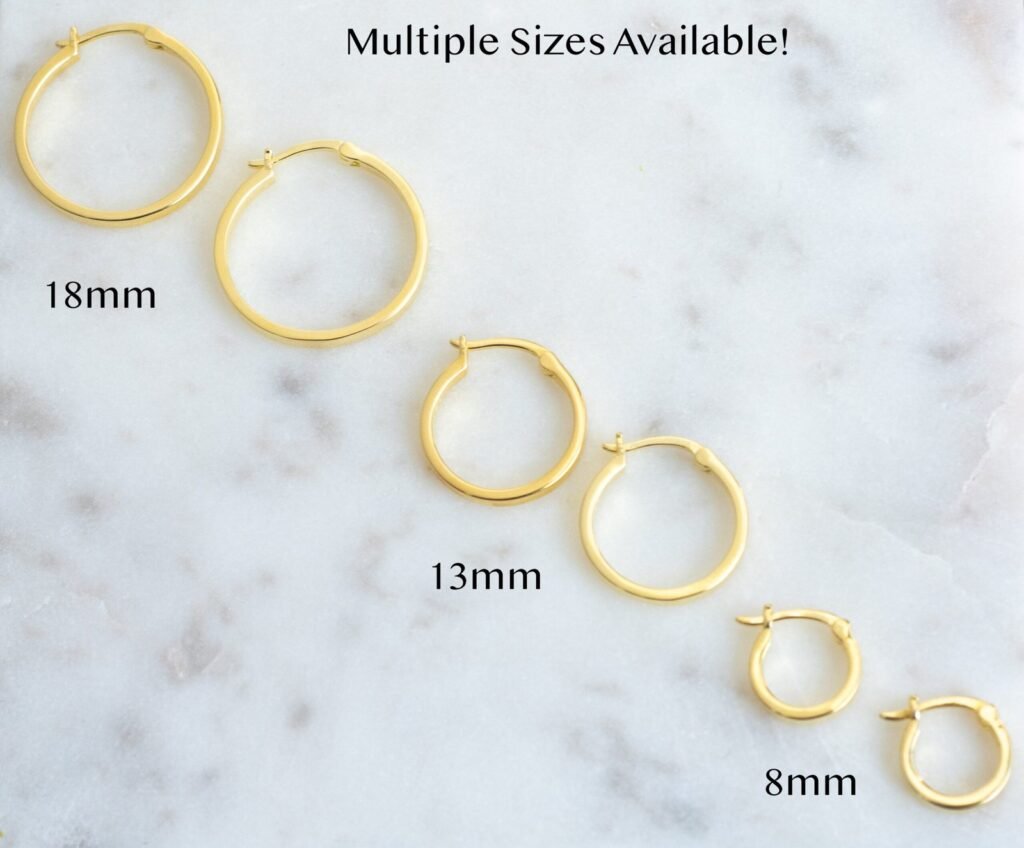 925 Silver Small Flat Hoops Earrings
