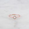 Refined opal ring with a polished sterling silver finish