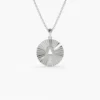 925 silver initial necklace with sparkling disc pendant
