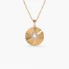 925 Silver Sparkle Disc Diamond Initial Necklace with disc pendant