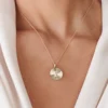 925 Silver Sparkle Disc Diamond Initial Necklace in 925 sterling silver with thick gold plating