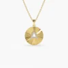 925 Silver Sparkle Disc Diamond Initial Necklace with elegant disc pendant design