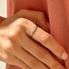 925 sterling silver ring with thick gold plating and CZ stones