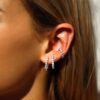 925 Silver Sparkler Ear Cuff Earring with curved ear-hugging shape