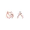 925 Silver Sparkler Split Huggies with pave-set sparkling CZ stones