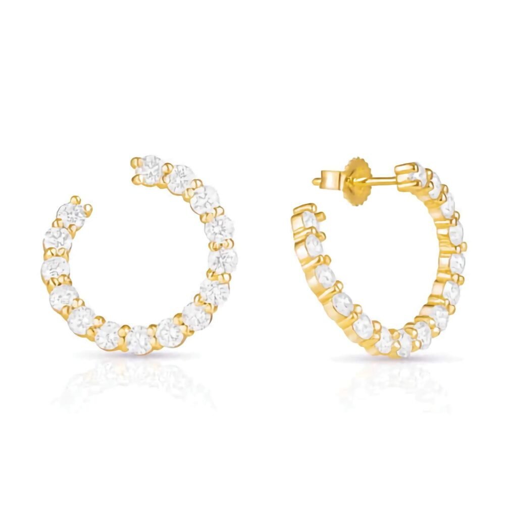 925 Silver Sparkler Swirl Hoops