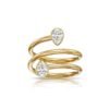 925 Silver Spiral Diamond Ring with flowing open spiral design
