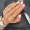 925 Silver Spiral Diamond Ring with Premium CZ Diamond pave setting
