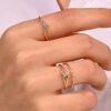 Bezel-set CZ diamond ring with polished sterling silver finish
