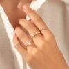 Split shank ring in 925 sterling silver and thick gold plating