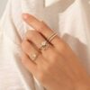 Promise ring with bezel-set premium CZ and contemporary styling