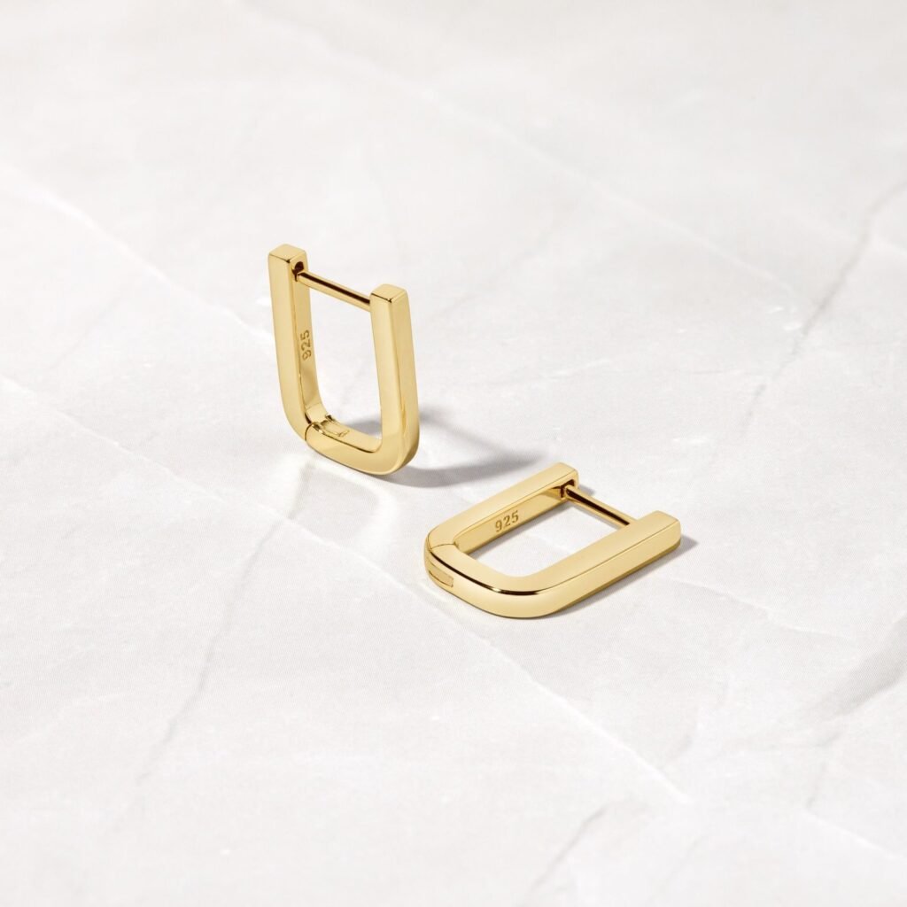 925 Silver Square Hoop Earrings