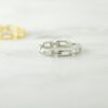 Slim 3mm ring with a structured square link pattern