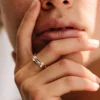 Diamond half eternity ring with premium CZ stones