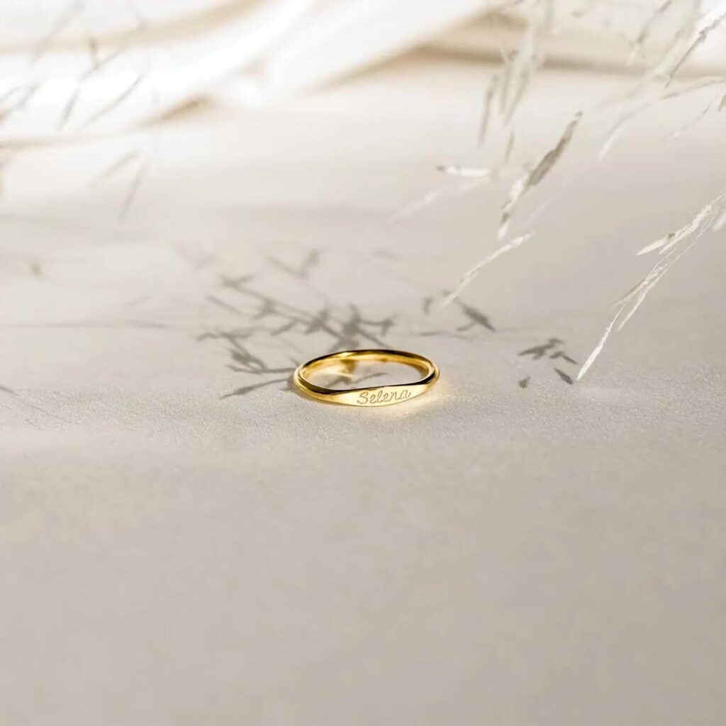 925 Silver Stackable Name Ring