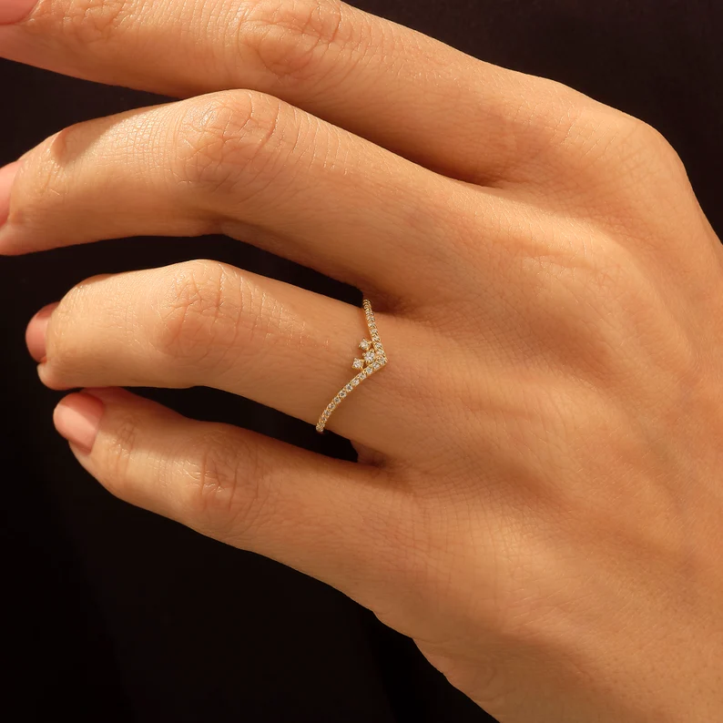 925 Silver Stacking Chevron Ring