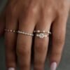 925 Silver Stacking Ring Diamond Ring - Image 4