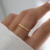 Simple rope-pattern ring with polished silver finish