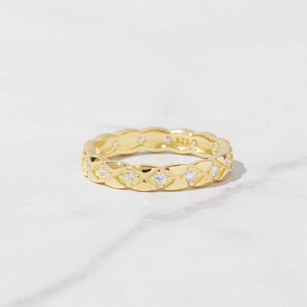 925 Silver Stacking Studded Ring