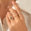 925 Silver Stacking V Silver Ring - Image 2