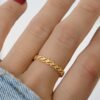 Nickel-free hypoallergenic ring with a smooth wave band