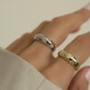Star Dome Ring with thick gold plating and sleek dome shape