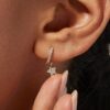 925 Silver Star Drop Earrings with cubic zirconia sparkle