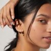 925 Silver Star Drop Earrings in sterling silver with thick gold plating