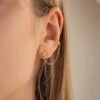 925 Silver Star Ear Cuff Chain Earrings