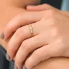 925 Silver Star Setting 3 Diamond Stacking Ring - Image 6