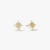 Gold-plated silver star stud earrings with CZ finish