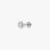 925 Silver Starburst Flatback Stud with flatback design