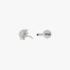 925 Silver Starburst Flatback Stud featuring thick gold plating