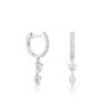 925 Sterling Silver huggies with diamond-like CZ stones