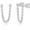925 Silver statement double segment earring with bold linear drop design