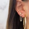Statement earring featuring premium CZ diamond stones and double segments