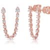 Double segment statement earring with striking linear silhouette