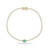 925 Silver statement bracelet with emerald-coloured centre stone