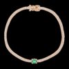Gold-plated silver bracelet with vivid emerald-coloured accent