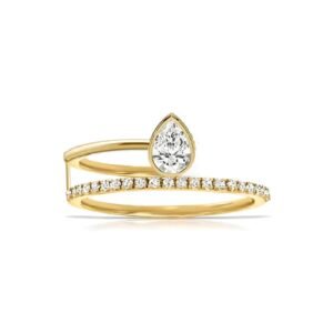 925 Silver Statement Half Band Pave Ring