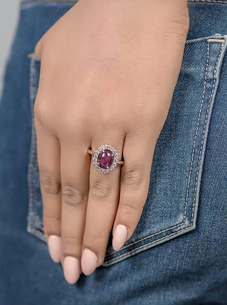 925 Silver Striking Red Ring