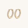 925 Silver Studded Huggies Earrings - Image 3