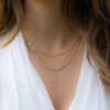 Sterling silver initial necklace with pave CZ studding