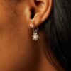 925 Silver Sun Hoop Earrings - Image 3